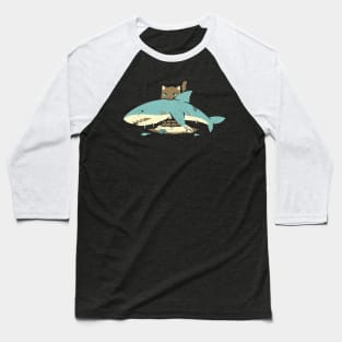 Cat Shark Funny Cat Baseball T-Shirt